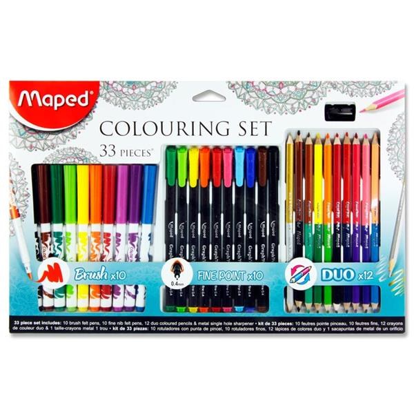 Maped 33 Piece Adult Colouring Set - School Books Ireland - All your